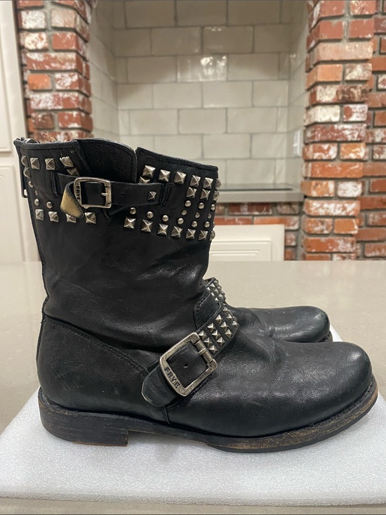 Frye Shoes - studded FRYE engineer boot womens 9/9.5 black leather